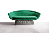 Vintage Warren Platner Settee in Green Knoll Fabric