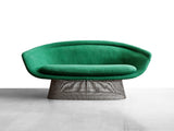 Vintage Warren Platner Settee in Green Knoll Fabric
