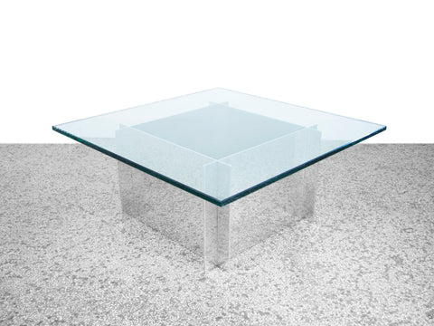 Paul Mayen Aluminum and Glass Coffee Table for Habitat