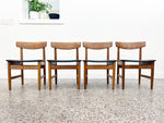 Oak and Black Leather Øresund Dining Chairs by Børge Mogensen