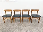 Oak and Black Leather Øresund Dining Chairs by Børge Mogensen