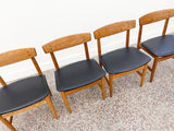 Oak and Black Leather Øresund Dining Chairs by Børge Mogensen