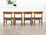 Oak and Black Leather Øresund Dining Chairs by Børge Mogensen