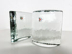 Blenko Clear Glass Half Circle Bookends - Pair