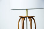 Walnut and Brass Table Lamp by Modeline