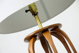 Walnut and Brass Table Lamp by Modeline