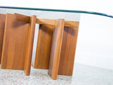 Danish Teak Glass Top Coffee Table by Gustav Gaarde for Trekanten