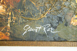 Vintage Abstract Mixed Media Oil Painting by Janet Rae