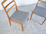 Danish Teak Ladder Back Dining Chairs - a Pair