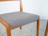 Danish Teak Ladder Back Dining Chairs - a Pair