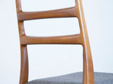 Danish Teak Ladder Back Dining Chairs - a Pair