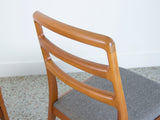 Danish Teak Ladder Back Dining Chairs - a Pair
