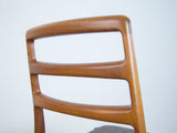 Danish Teak Ladder Back Dining Chairs - a Pair