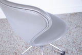 Arne Jacobsen Model 3117 Series 7 Fully Upholstered Desk Chair in Gray Leather