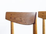 Oak and Black Leather Øresund Dining Chairs by Børge Mogensen