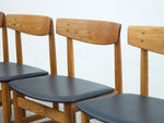 Oak and Black Leather Øresund Dining Chairs by Børge Mogensen