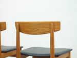 Oak and Black Leather Øresund Dining Chairs by Børge Mogensen