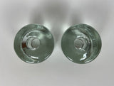 Blenko Clear Glass Puck Candleholders - a Pair