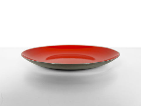 Enameled Red Metal Bowl by Leif Wessmann for Knoll International