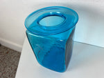 Large Square Turqoise Blue Vase by Blenko