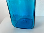 Large Square Turqoise Blue Vase by Blenko