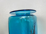 Large Square Turqoise Blue Vase by Blenko