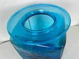 Large Square Turqoise Blue Vase by Blenko