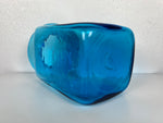 Large Square Turqoise Blue Vase by Blenko