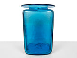 Large Square Turqoise Blue Vase by Blenko