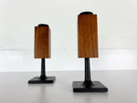 Teak and Cast Iron Candleholders by Random Industries - a Pair