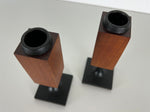 Teak and Cast Iron Candleholders by Random Industries - a Pair