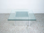 Paul Mayen Aluminum and Glass Coffee Table for Habitat