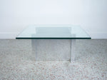 Paul Mayen Aluminum and Glass Coffee Table for Habitat