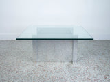 Paul Mayen Aluminum and Glass Coffee Table for Habitat