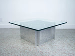 Paul Mayen Aluminum and Glass Coffee Table for Habitat