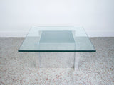 Paul Mayen Aluminum and Glass Coffee Table for Habitat