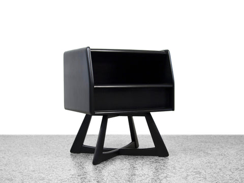 Matte Black Sculptura Side Table or Nightstand by Heywood Wakefield