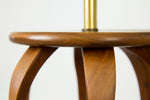 Walnut and Brass Table Lamp by Modeline