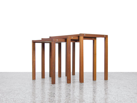 Danish Teak Nesting Tables by Bent Silberg - Set of 3