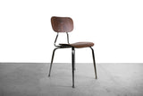 Walnut and Chrome Molded Plywood Side Chair