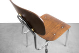 Walnut and Chrome Molded Plywood Side Chair