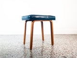 Vintage Bentwood Upholstered Stool by