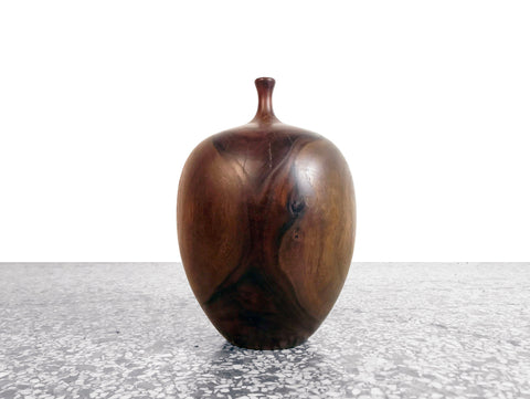 Vintage Black Walnut Turned Wood Bud Vase