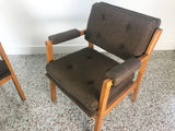 Pair of Mid Century Upholstered Armchairs by Eck Adams