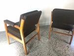 Pair of Mid Century Upholstered Armchairs by Eck Adams