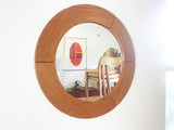 Danish Modern Segmented Teak Circular Mirror