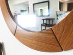 Danish Modern Segmented Teak Circular Mirror