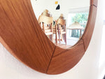 Danish Modern Segmented Teak Circular Mirror