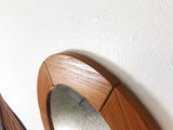 Danish Modern Segmented Teak Circular Mirror