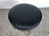 Vintage Upholstered Brass Stool